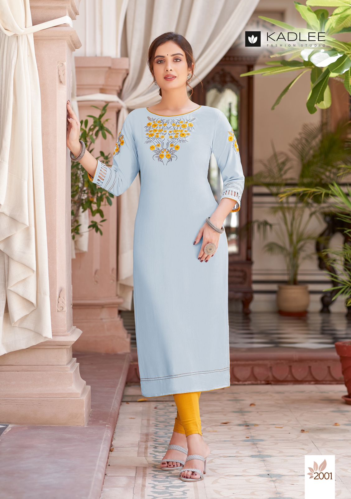 Kadlee Charvee Rayon Embroidery Kurtis Catalog
